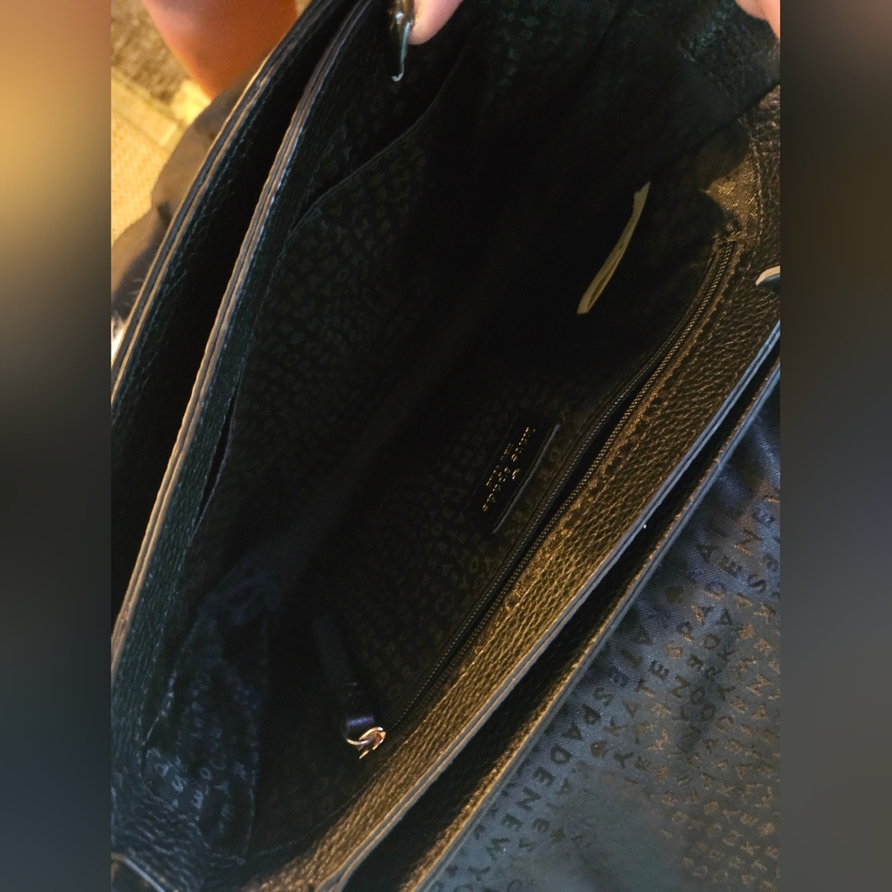 Kate Spade Black Suede Crossbody Bag Silver Studs & Tassel - Picture 8 of 9